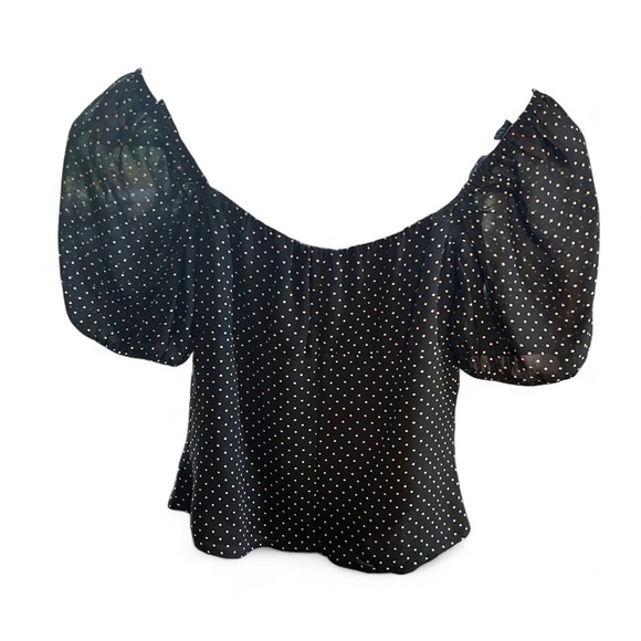 Reformation Berry Top Black Polka Dot Blouse - Picture 3 of 7